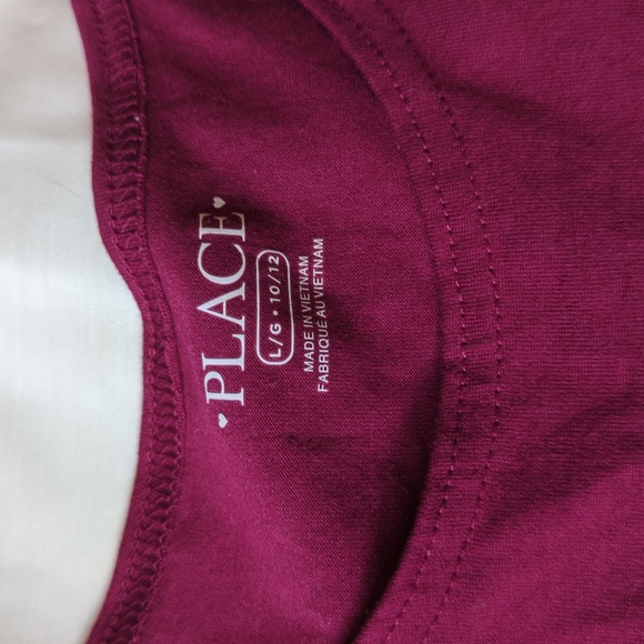🔖4 for $20 LAST DROP Children's Place sz10/12 maroon t-shirt dress EUC - Picture 2 of 4